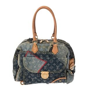 Louis Vuitton Monogram Denim Patchwork Bowly Blue Handbag